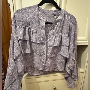 Zara long sleeve layered crop top